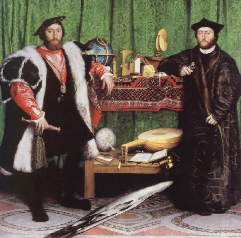 Hans holbein the younger the ambassadors oil painting picture